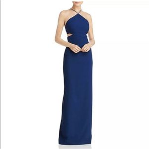 Aidan Mattox Navy Cut-Out Gown